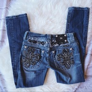 Miss Me Fleur Pocket Low Rise Straight Leg Jeans